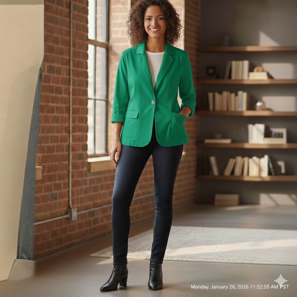 CAbi Vibrant Green Blazer Jacket